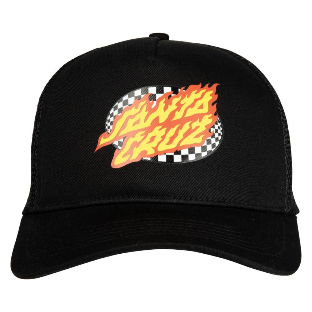 Casquette Santa Cruz Meshback OvalCheck Flame Black