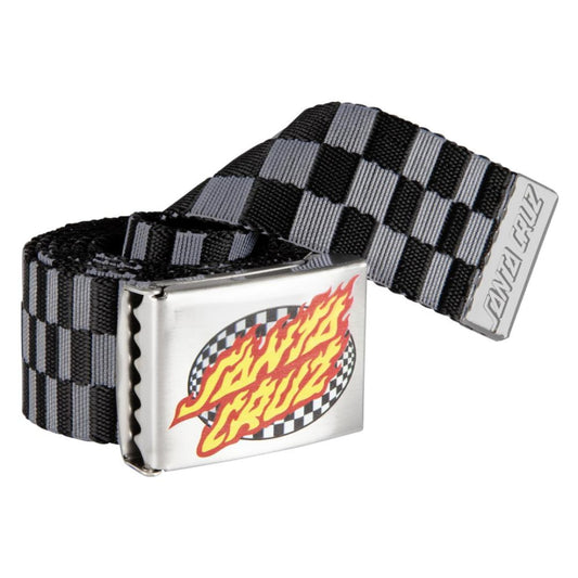 Ceinture Santa Cruz Oval Check Flame Black - Unique