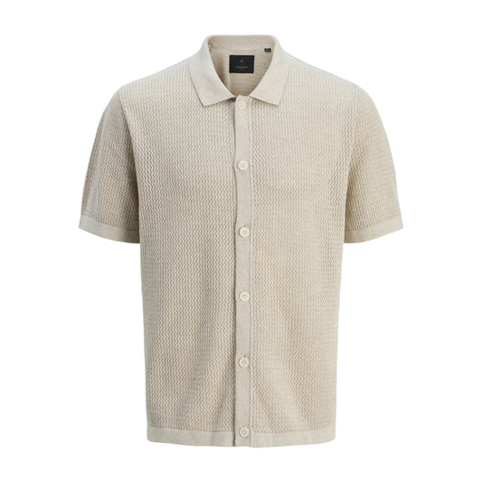 Chemise Jack & Jones JPRBLAARTO Knit Polo Whitecap Gray