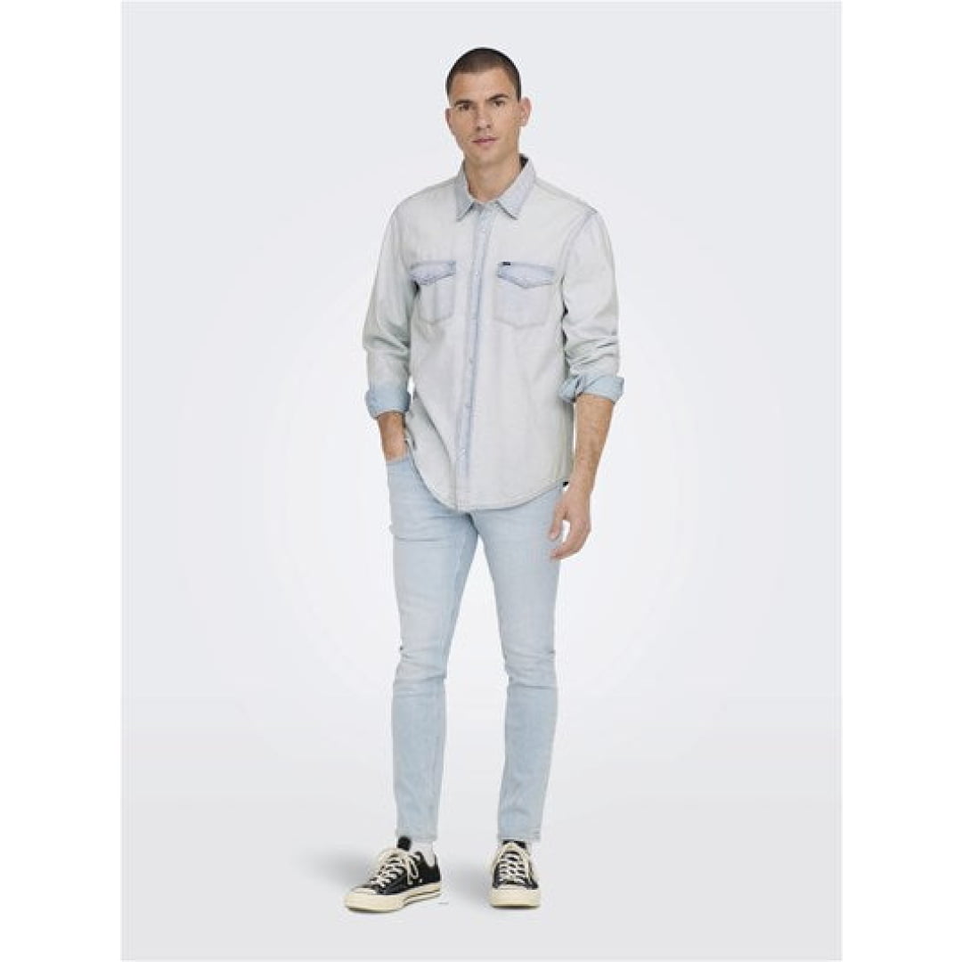 Chemise Only & Sons Onsbane Denim 2347 Light Blue