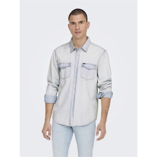 Chemise Only & Sons Onsbane Denim 2347 Light Blue