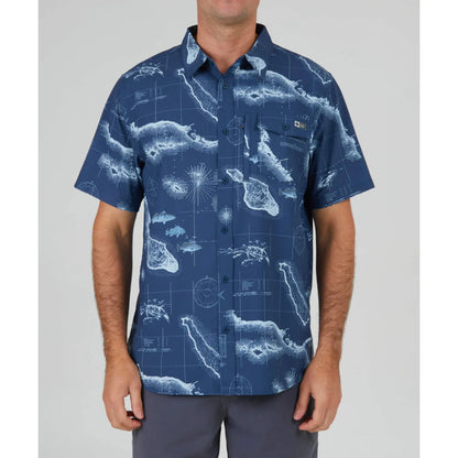 Chemise Salty Crew SC Bight Tech Woven Navy - Shoots Dusty