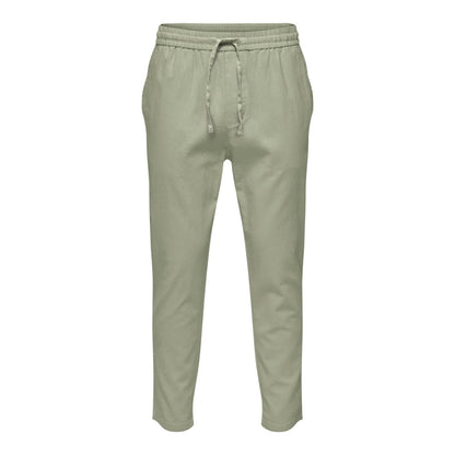 Pantalons en Lin Only & Sons Crop Cot Tea