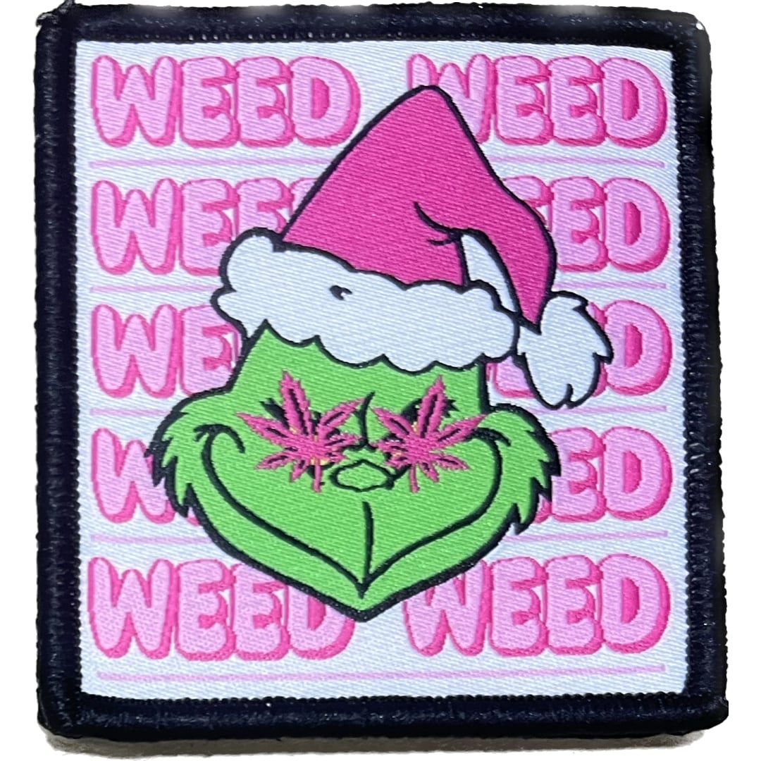 Patch Scratchy’s Grinch Weed - a Esh Cheli Camo Fond Blanc -