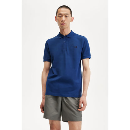 Polo Fred Perry Plain Shaded Cobalt Navy - White