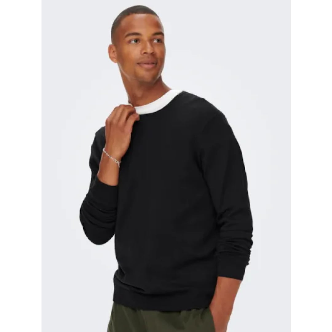 Pull Only & Sons Onswyler Life Reg 14 Crew Knit Black