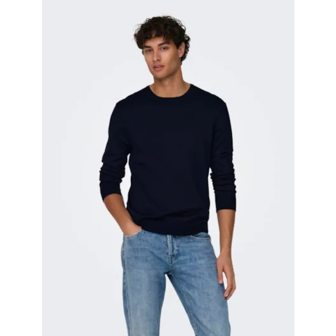 Pull Only & Sons Onswyler Life Reg 14 Crew Knit Dark Navy