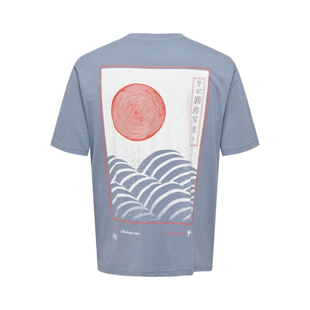 T-shirt Only & Sons Onskeane Relax Print Flint Stone