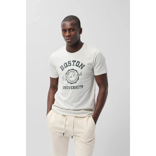 T-shirt Teddy Smith Boston Blanc Ivoire Chine