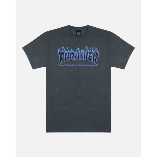 T-shirt Trasher Flame Logo Dark Heather - Insidshop.com