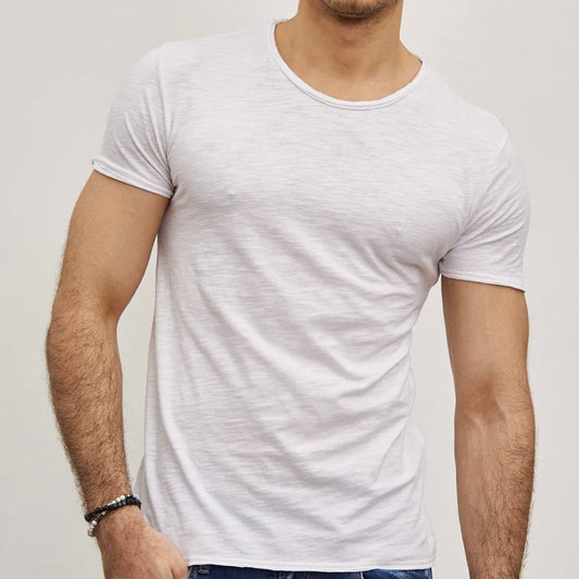 T-shirt Y.Two Col Rond F038 White - Y.two Light Gris