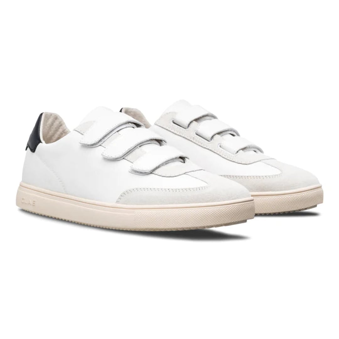 Baskets Clae Deane Strap White Leather Black - clae deane