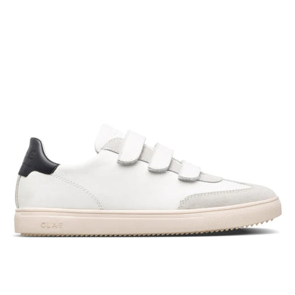 Baskets Clae Deane Strap White Leather Black - clae deane