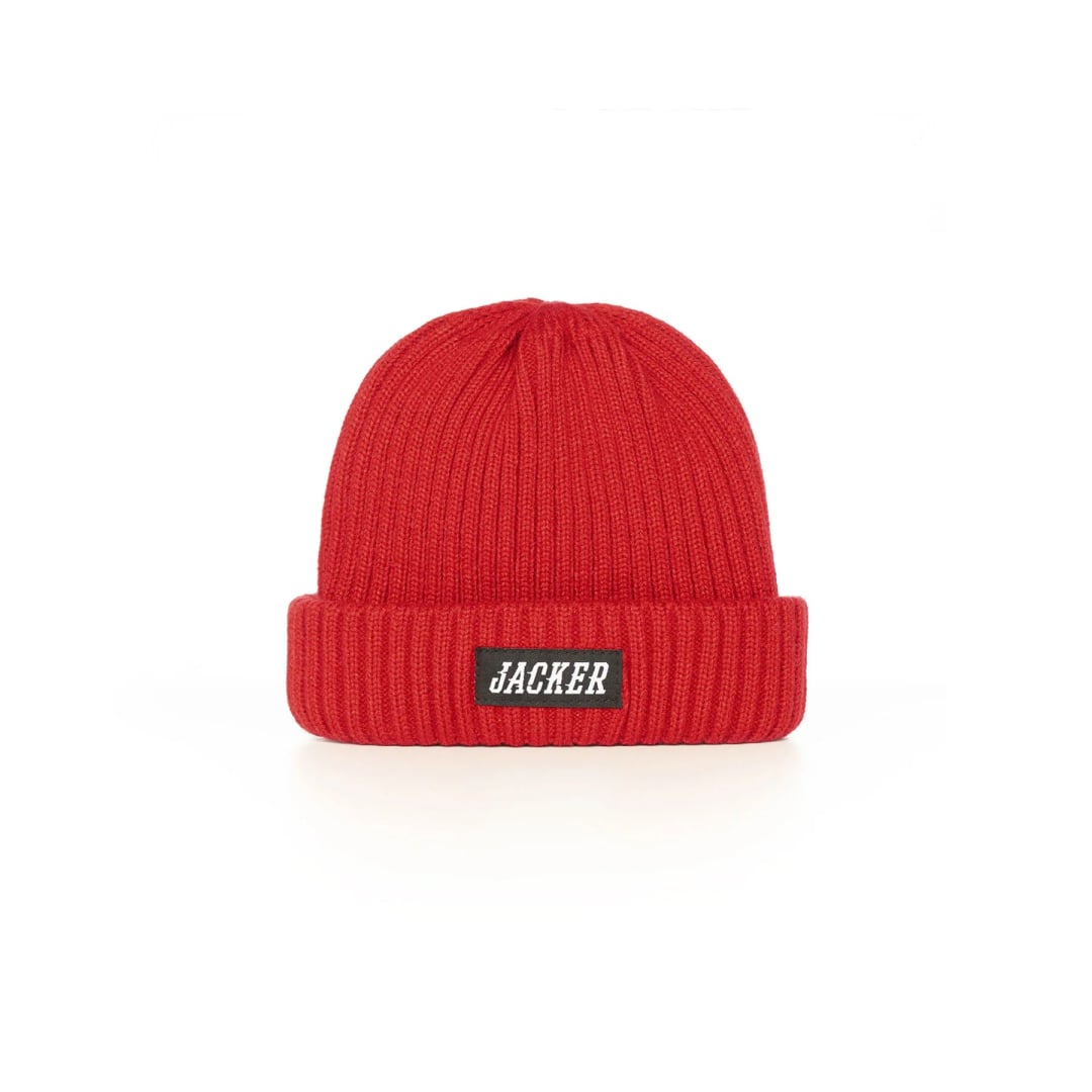 Bonnet Jacker Team Short Beanie Red - jacker team short