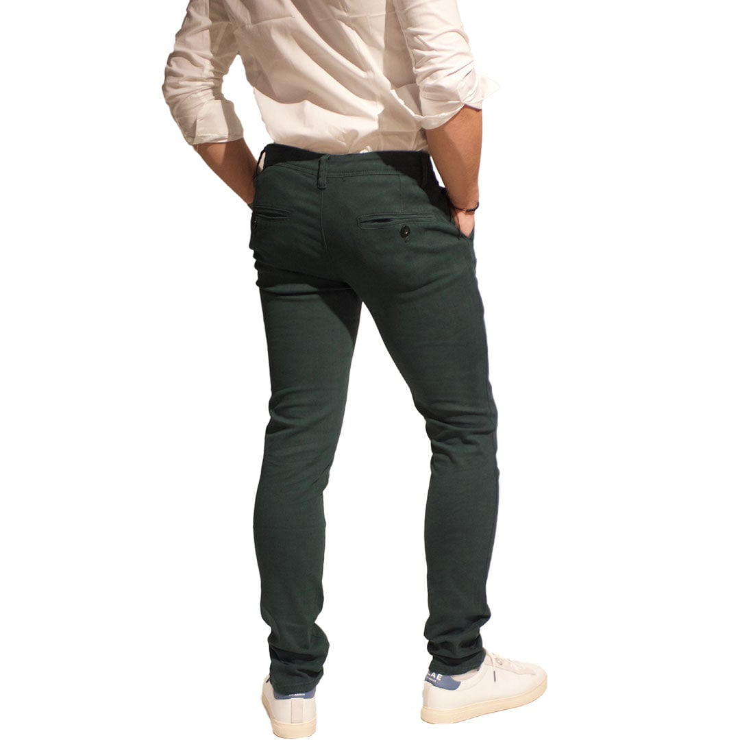 Chino LeeYo Tissu Intersaison Vert Bouteille - leeyo tissu