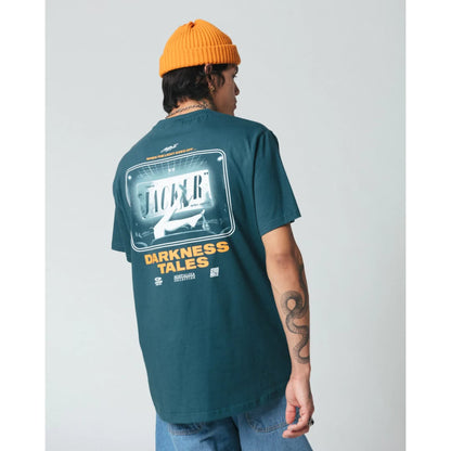 T-shirt Jacker Darkness - L / Bleu Teal/Vert