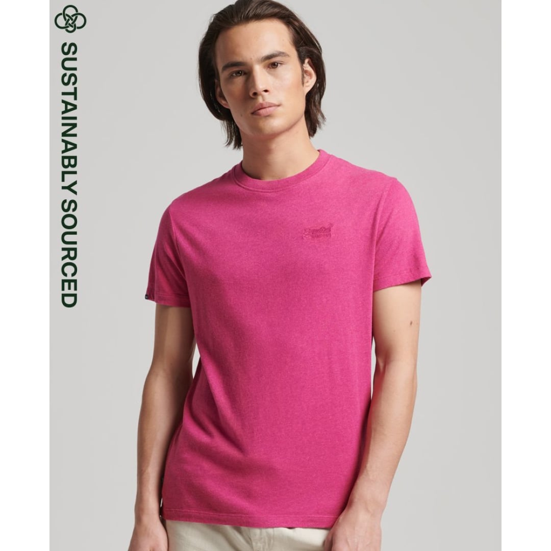 T-shirt Superdry Vintage Logo Emb Magenta Marl - superdry